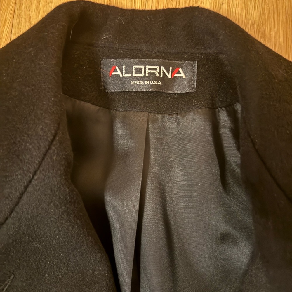 100% Wool Black Pea Coat - Picture 3 of 10